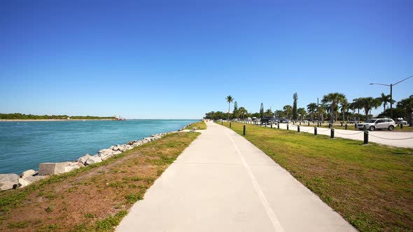 Motion Footage Fort Pierce Jetty Path By The Inlet