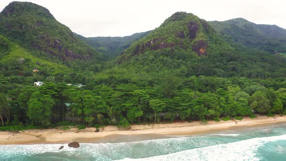 Flying From Grand Anse Beach at the Mahe Island Seychelles