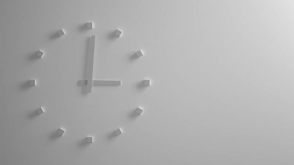 3D Clock 12-Hour Time Lapse