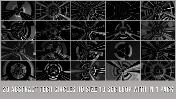 Abstract Tech Circle Elements Pack V02