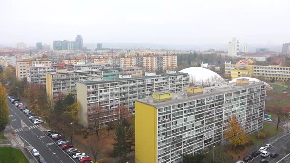 Apartment Building Complex Skylines in an Urban Area - Top View