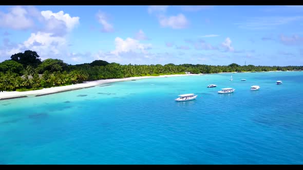 Aerial drone view abstract of tropical sea view beach voyage by blue lagoon with clean sandy backgro