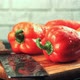 Drops of Water Fall on the Sweet Pepper with a Knife - VideoHive Item for Sale