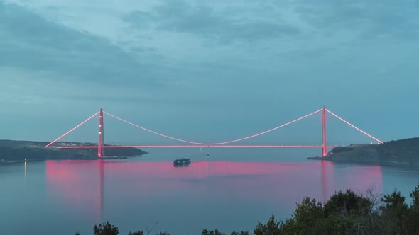 Aerial view of  Yavuz Sultan Selim Bridge