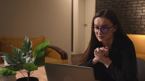 Upset Businesswoman in Glasses Using Laptop Feel Frustrated Mad About Problem Reading Bad News in