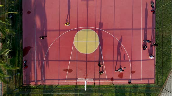 Basketball Court Aerial View 4 K