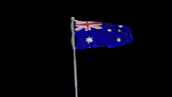 4K Australia flag transition with alpha. two step alt