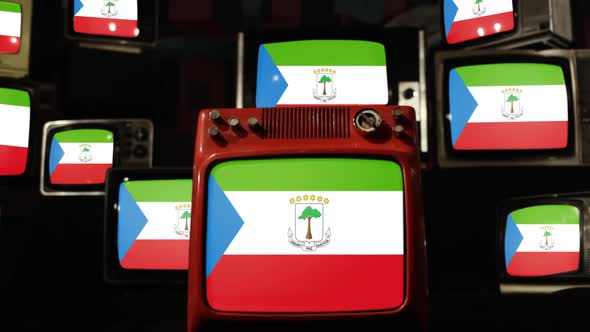 Flag of Equatorial Guinea and Retro TVs.