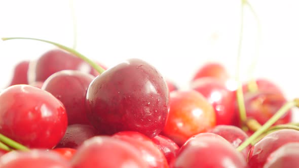 Tasty organic cherry fruit  background 4K 2160p UltraHD video - Slow tilt on arranged cherries food 