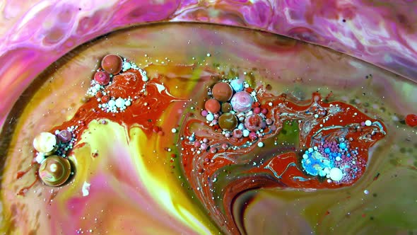 Colorful Ink Spheres on Oil 11