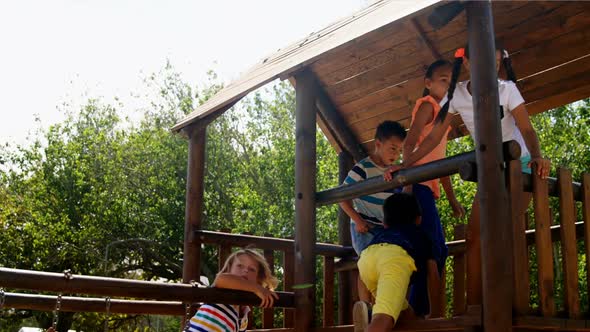 Schoolkids playing in playground