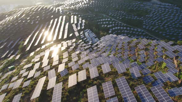 Solar power station in montain