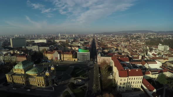 Aerial view of the city of Zagreb