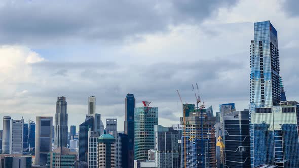 4k Time-lapse of cityscape view of Singapore city