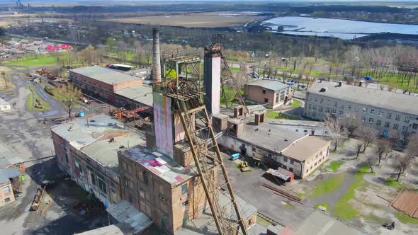 Aerial View Large Industrial Coal Mine