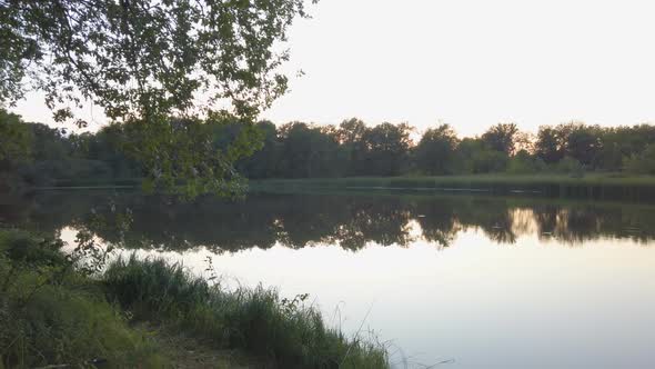 Morning or Evening on Small Quiet Forest Lake