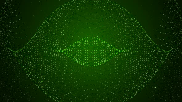Green Color Background Digital Particle Animation