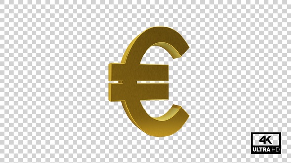 Gold Euro Symbol Seamless Rotate