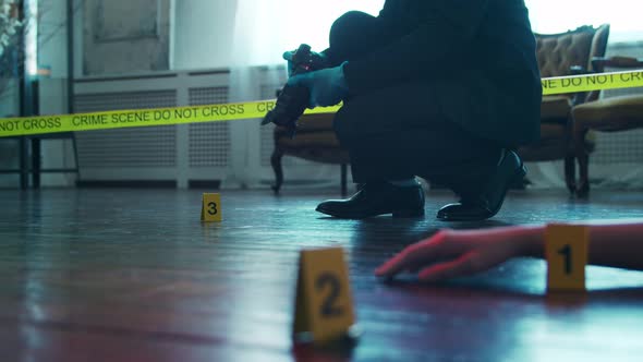 Closeup of a Crime Scene in a Deceased Person's Home.