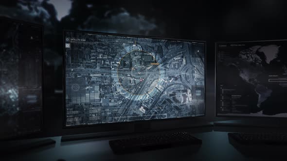 The Robotic surveillance drone gathering the information about the suspects alt