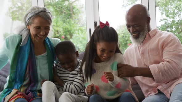 Family enjoying free time at home