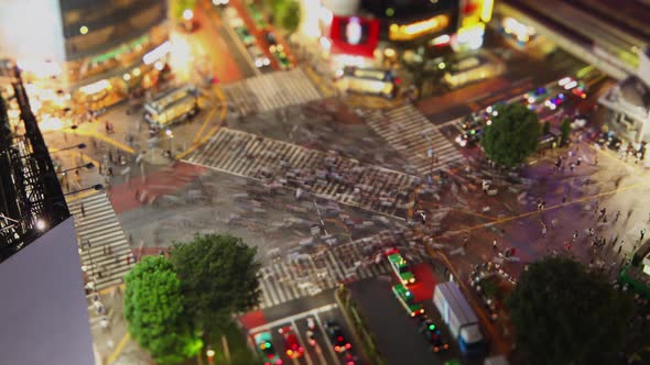 Time Lapse of the famous Shibuya Crossing in Tokyo Japan