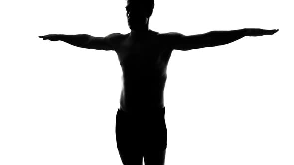 Full Length Spinning Naked Man Silhouette