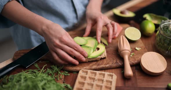 Woman Making Healthy Green Breakfast