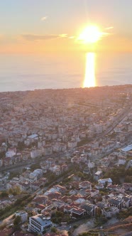 Vertical Video Alanya Turkey  a Resort Town on the Seashore