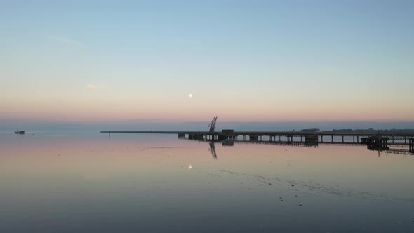 The Pier at the Power Station on the Banks of the River Foyle Near Derry Northern Ireland