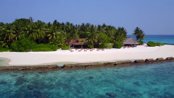 Aerial drone nature of sea view beach by blue ocean and sand background