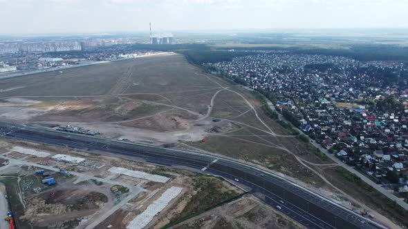 Flying Over A Construction Site