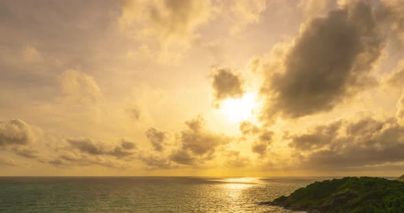 Time lapse Video sunset scene of Colorful romantic.Moving clouds background.