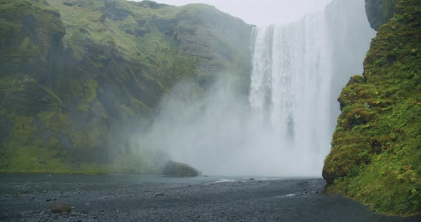 Most Famous and Beautiful Skogafoss Waterfall in Iceland