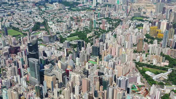 Top view of Hong Kong city landmark