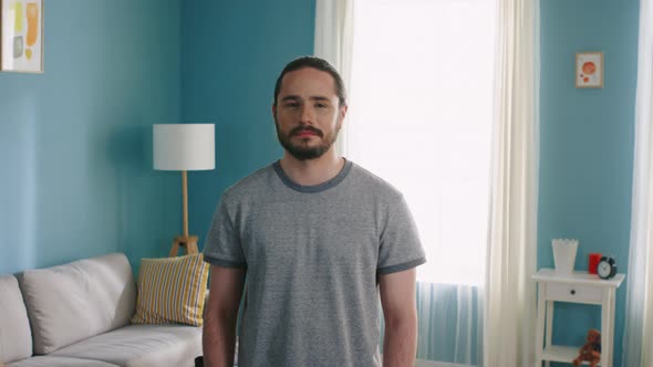 Portrait of Man in Grey T-Shirt