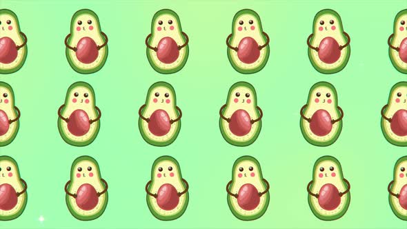 Gif Animated Avocado Motion Design Pattern