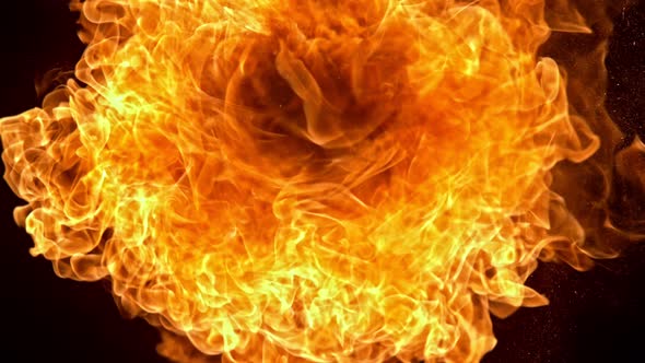 Super Slow Motion Shot of Fire Explosion at 1000Fps