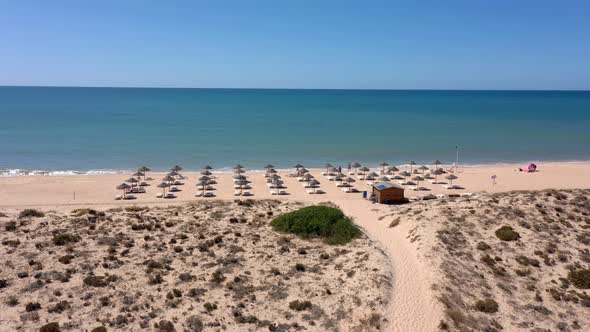 Aerial View of Resort Beaches on the Shores of Sand Dunes