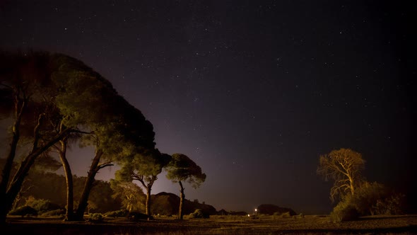 Timelapse of Moving Stars in Night Sky