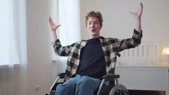 A Handsome Disabled Man is Expressing Gratitude