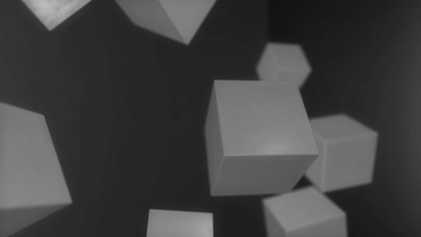 Abstract 3D animation of cubes