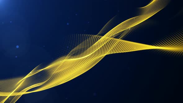 Yellow Particles Wave Effect Animation 4K