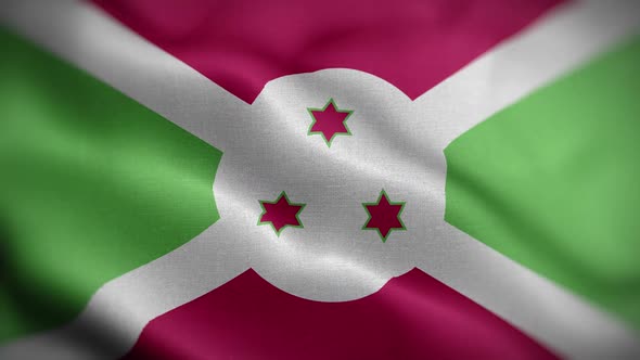Burundi Flag Textured Waving Front Background HD
