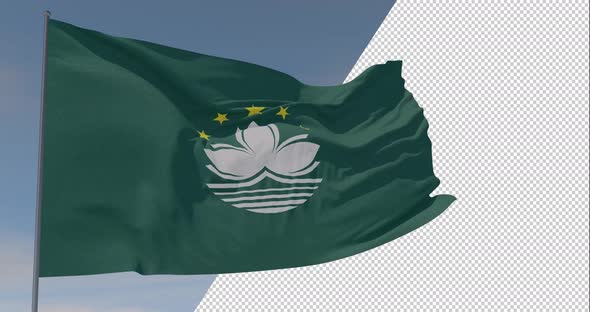 flag Macau patriotism national freedom, seamless loop, alpha channel