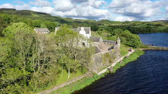 Aerial View of Parke's Castle in County Leitrim Ireland