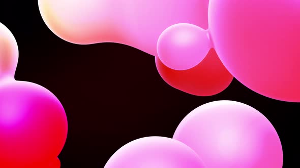 Smooth Animation of Bubbles Metaball with Inner Red Glow