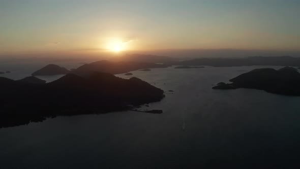 Sunset Over the Sea and Islands