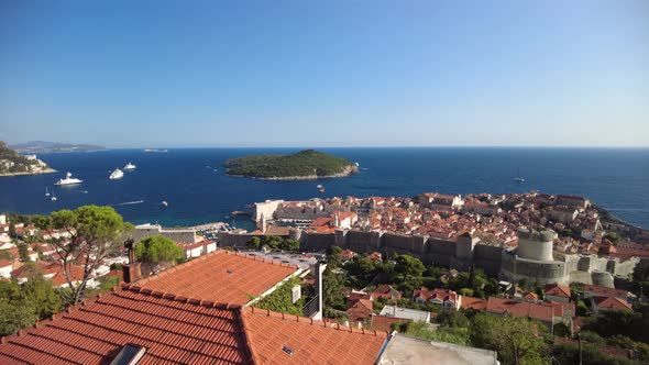 Dubrovnik Walls Aerial View Panorama