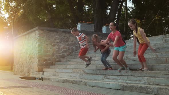 Four Young Friends, Schoolchildren